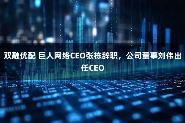双融优配 巨人网络CEO张栋辞职，公司董事刘伟出任CEO