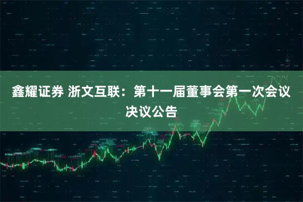 鑫耀证券 浙文互联：第十一届董事会第一次会议决议公告
