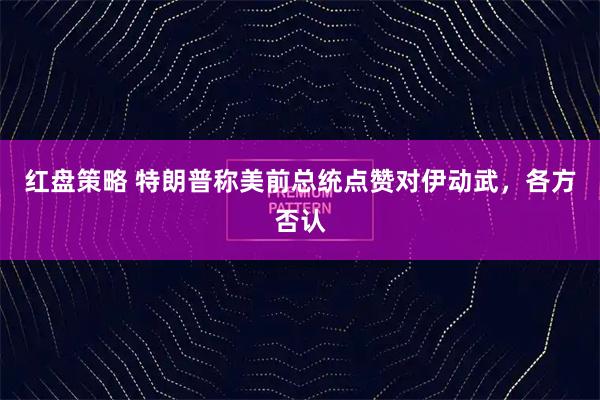 红盘策略 特朗普称美前总统点赞对伊动武，各方否认